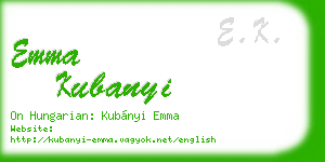 emma kubanyi business card
